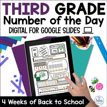 Preview of 3rd Grade Math Number Of The Day Digital Number Sense Place Value Activities