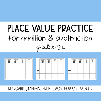 Preview of Place Value Practice Mats 