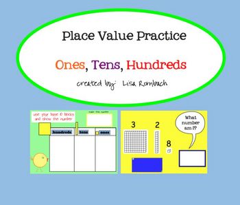 Preview of FREE Place Value Practice Ones Tens Hundreds SmartBoard Lesson