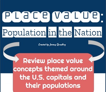 Preview of Place Value Practice Pages with Populations of Capitals