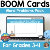 Word Problem Practice SELF-GRADING BOOM Deck -Grades 3-4: 