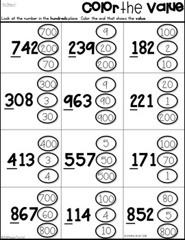 Place Value Practice Second Grade by Reagan Tunstall | TpT