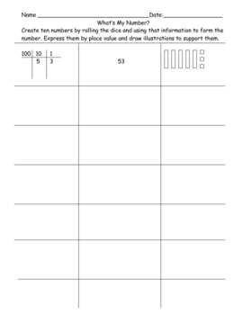 Preview of Place Value Practice "What's My Number?" (Worksheet)