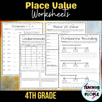 Place Value Practice Worksheets by Teaching Mini People | TpT