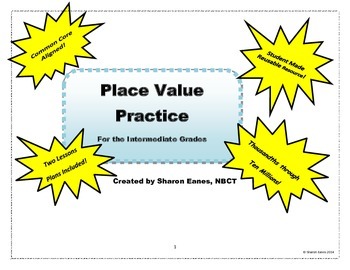 Place Value Practice for the Intermediate Grades by Sharon Eanes