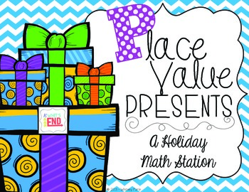 Preview of Place Value Presents {Holiday, Christmas Math Station} Math Station Printable