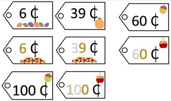 Preview of Place Value Price Tags - Fall Theme