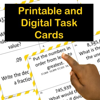 Preview of Place Value Printable and Digital Task Cards