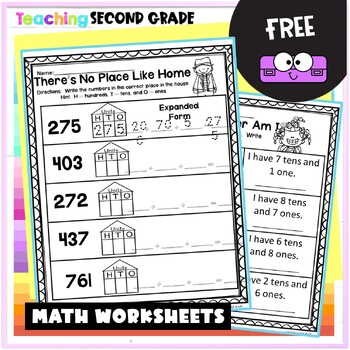 place value worksheets by teaching second grade tpt