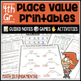 Place Value Printables with Guided Notes, Games, & Activities