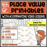 Place Value Printables with Video Lessons Ideal for Distan