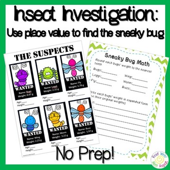 Preview of Place Value Project: Insect Investigation 4th and 5th Grade