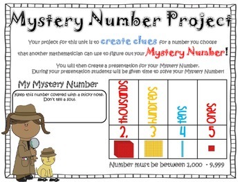 Preview of Place Value Project: Mystery Number