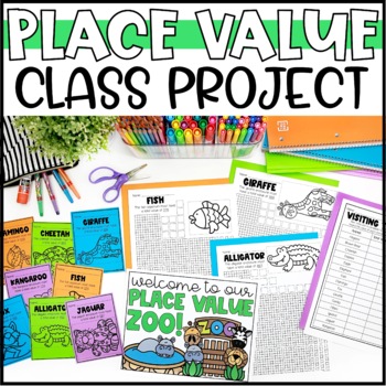 Preview of Place Value Project | Place Value Activities - Build a Zoo