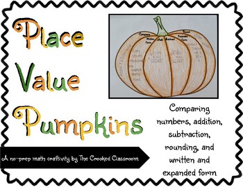 Preview of Place Value Pumpkin Fall Craft Back to School