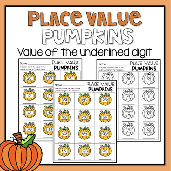 Preview of Place Value Pumpkins - Value of the Underlined Digit