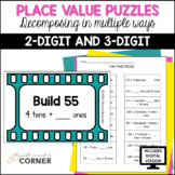2-Digit & 3-Digit Place Value Puzzles | Task Cards | Math 