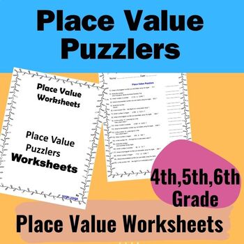 Preview of Place Value Puzzlers Worksheets - Place Value Worksheets - word problems