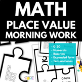 Place Value Puzzles Math Morning Work | Kindergarten Morning Work