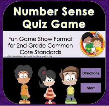 Preview of Place Value & Number Sense Quiz Game Review - 2nd Grade