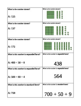 Preview of Place Value Quiz-Quiz-Trade Cards