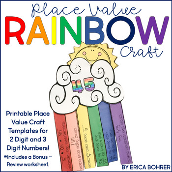 Preview of Place Value Rainbow Craft | March Craft | Spring Math Craft | Rainbow Craft
