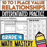 Place Value Relationships 10 to 1 Worksheets