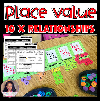 Preview of Place Value Relationships 10x Cards Activity