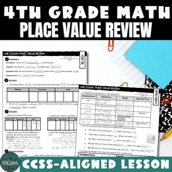 Preview of Place Value Review 4th Grade