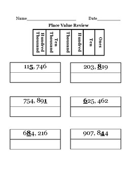 Preview of Place Value Review