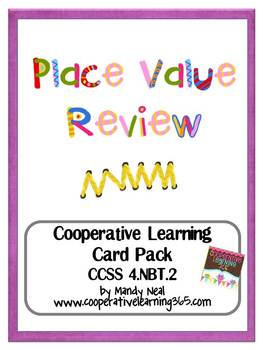 Preview of Place Value Review Cooperative Learning Card Pack