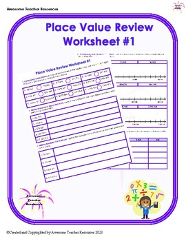 Preview of Place Value Review Worksheet #1