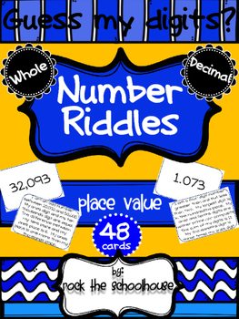 Preview of Place Value Riddle Cards BUNDLE