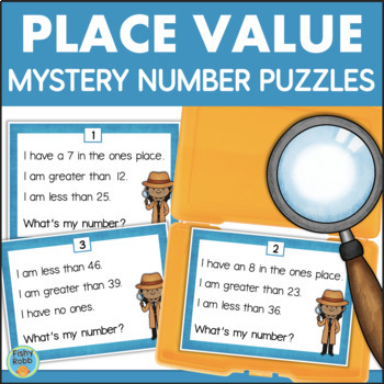 Preview of Place Value Riddles Mystery Number Puzzles Task Cards Scoot Tens and Ones