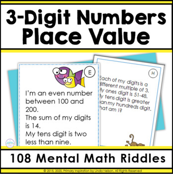 Preview of Mental Math Activities - Place Value Riddles for Three-Digit Numbers
