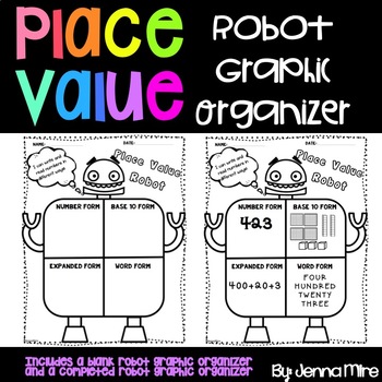 Place Value Robot Graphic Organizer by MsMireIsHere | TpT