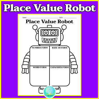 Preview of Place Value Robot Graphic Organizer Anchor Chart Poster Number Representation