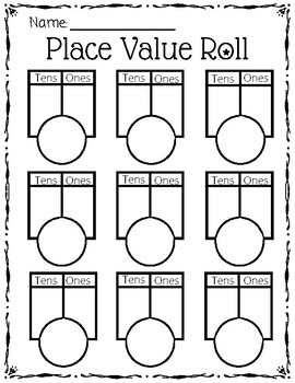 Place Value Roll Game (up to 60's) by Miss Ariel's Adventures | TPT