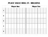 Place Value Roll It Game Millions