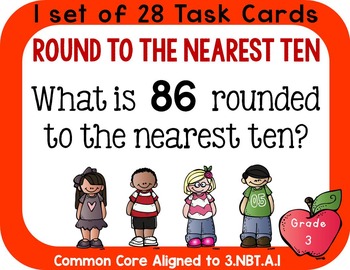 Preview of Place Value 3.NBT.A.1 Task Cards