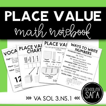 Preview of Place Value, Rounding, Comparing Math Interactive Notebook | VA SOL 3.1