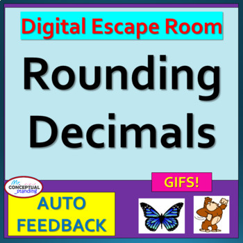 Preview of Place Value - Rounding Decimals DIGITAL Escape Room Activity