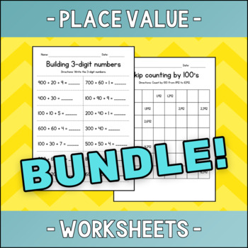 Preview of Place Value - Rounding Numbers - Expanded Form Worksheets BUNDLE