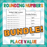 Place Value & Rounding Numbers Worksheets BUNDLE - Test Pr