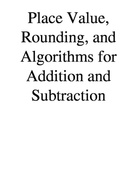 Preview of Place Value, Rounding, and Algorithms for Addition and Subtraction Task Cards