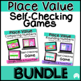 Place Value Self-Checking Digital Games Bundle | Comparing
