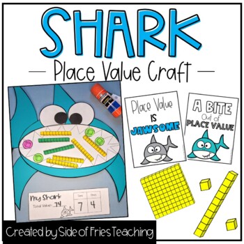 Preview of Place Value Shark 1st Grade 2nd Grade Math Craft