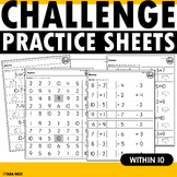 Math Challenge Add and Sub Within 10 Practice Sheets