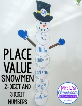Preview of Place Value Snowmen Craftivity