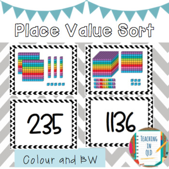 Preview of Place Value Sort (Colour and BW)